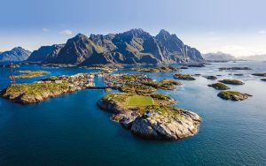 Aerial view of some Norwegian islands