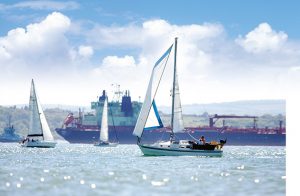 Busy shipping waters