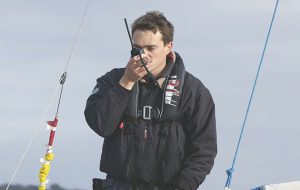 A man using VHF. MMSI numbers