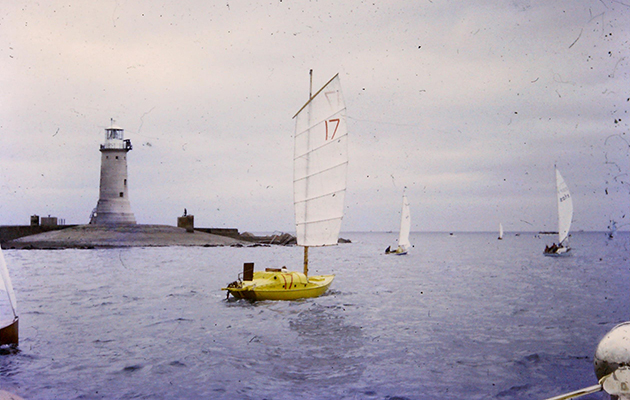 Blondie Hasler at the start of the 1964 OSTAR