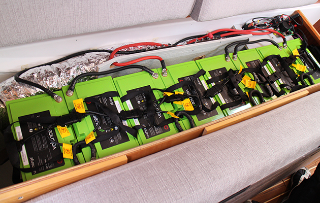 Battery bank on an electric Arcona 380Z