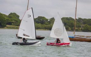 Testing inflatable sailing dinghies at Lymington