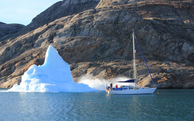 Brian Black close to capsizing iceberg in Greenland