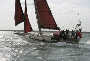 A Victoria 34 sailing