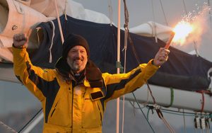 Gerry Hughes finishing his circumnavigation of the world