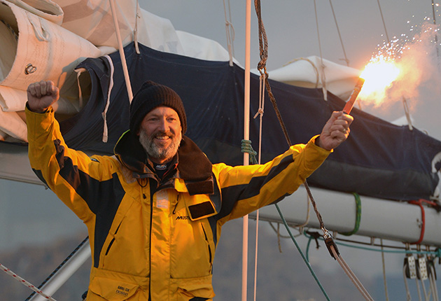 Gerry Hughes finishing his circumnavigation of the world