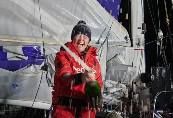 Pip Hare having finished the 2020 Vendee Globe