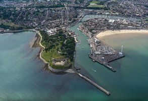 Weymouth Bay from the air