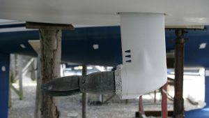 A saildrive on a yacht