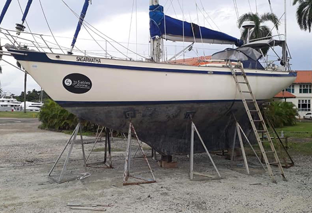 The Tradewind 35, Sagarmatha was in Panama and Guy had to sail the boat back to the UK ahead of refit work