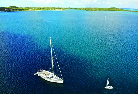 Yacht moored in Nonsuch Bay, Antigua