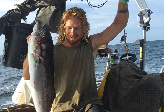 Eliott Smith with a fish