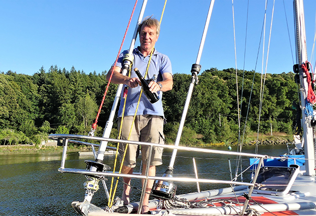 Simon Curwen's Biscay 36 Clara in the water