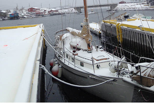 A Cape George Cutter CG36 berthed in Newfoundland