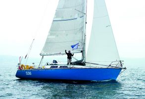 Rupert and his partner Kass Schmitt have sailed tens of thousands of miles shorthanded or solo on 36ft zest, relying heavily on the boat autopilot. Credit: Rupert Holmes