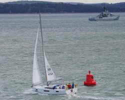 Another yacht in the Solent with Seeker; the Border Force cutter, behind, on the day in question. Credit: Luke Tatam