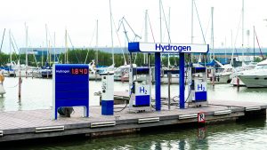 Hydrogen fuel has the potential to be entirely carbon-free, producing just water as a by-product of its use. This makes hydrogen powered boats could be a reality in the future. Credit: Scharfsinn/Alamy