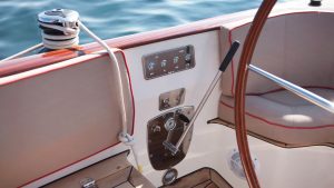 Eagle Yachts designed its own stainless steel control panel with slick LED-lit buttons that are just 25mm in diameter. Credit: Eagle Yachts