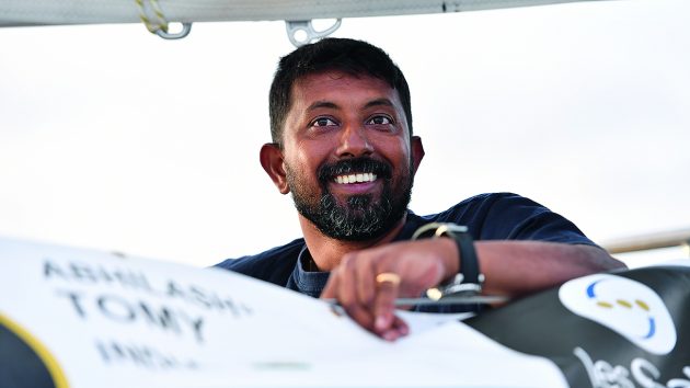 Abhilash Tomy is determined to complete the 2022 race. Credit: Christophe Favreau/PPL/GGR
