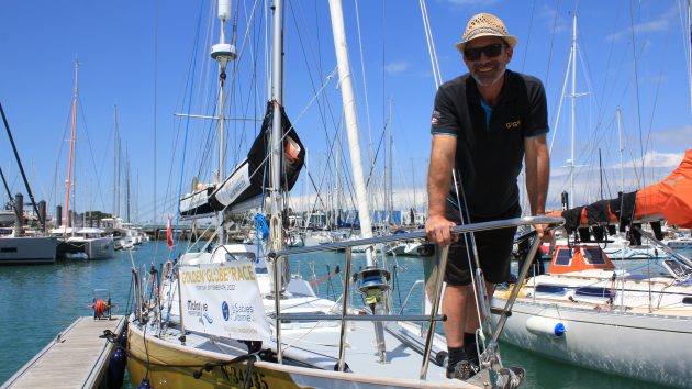 Michael Guggenberger has kept his boat in Les Sables d'Olonne, commuting from Austria to prepare the boat. Credit: Jean Luc Lhomond