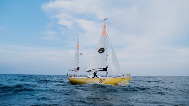 The skippers can only sail in pre-1988 production long-keeled 32-36ft boats, like the Biscay 36. Credit: Julia Eder Martin Kadlez