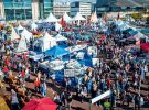 An aerial view of the Southampton Boat show