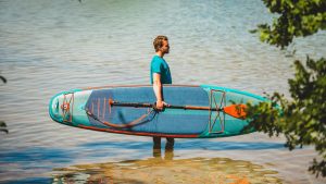 The Jobe Yarra Teal 10.6 Inflatable Paddelboard has been recalled due to faulty glue being used in the construction of some boards. Credit: Jobe