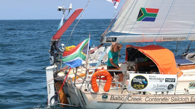 Kirsten Neuschafer has been making some impressive sea miles - up to 170 miles a day - in her Cape George 36. Credit: Nora Havel/GGR