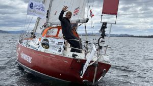 Simon Curwen, a sailor, leaving Hobart to round Cape Horn