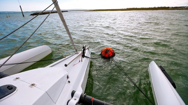 sailboat with sail down