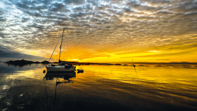Sunset with dappled clouds