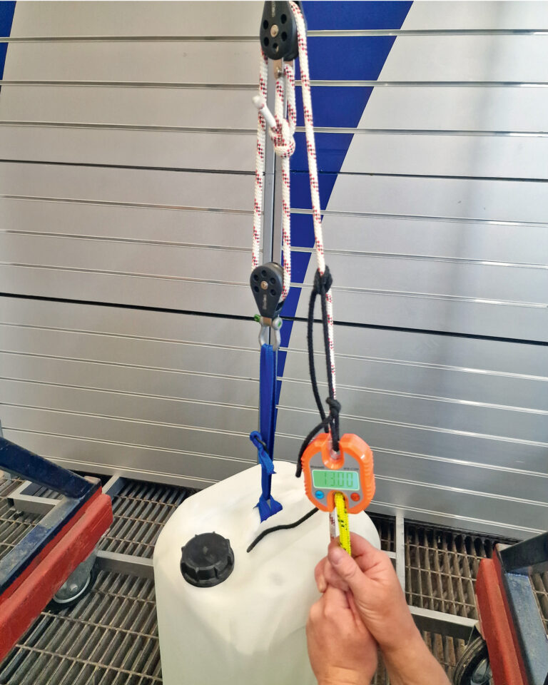 How do you know if you have enough purchase in a rigging system?