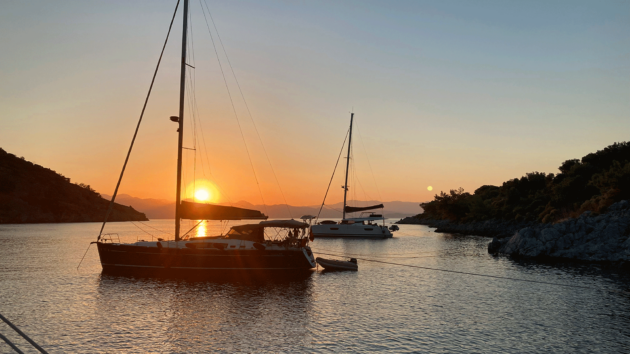 Dawn breaks over Fethiye looking eastwards