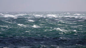 Choppy waves.