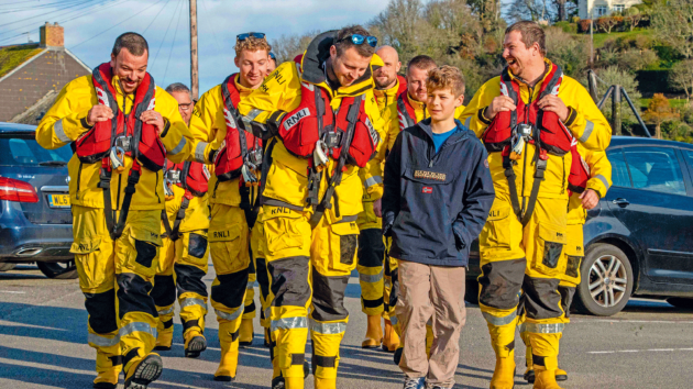 Henry, David and the crew of the Fowey’s Trent class lifeboat