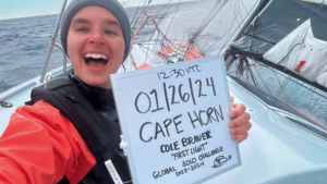 Cole Brauer rounding Cape Horn in the Global Solo Challenge.