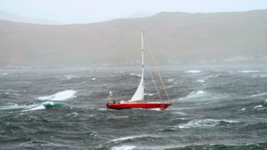 The yacht Jonathan battles through the Cape’s notoriously stormy seas
