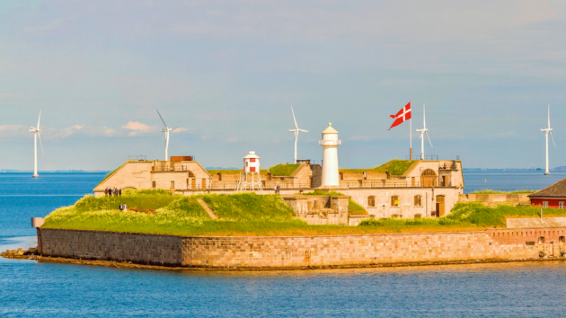 The Three Crowns Fortress at the entrance to Copenhagen harbour