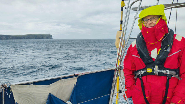 David, relieved to be round Duncansby Head and leaving the Pentland Firth behind