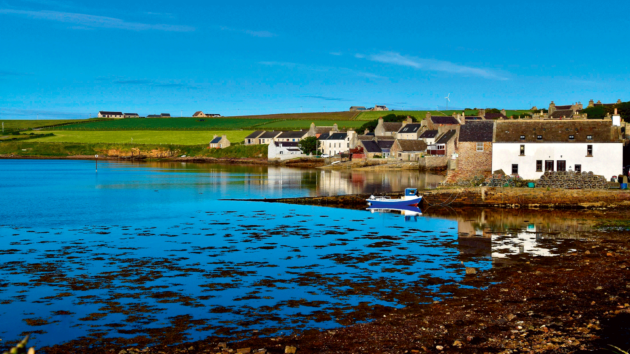 The town of St Margaret’s Hope on South Ronaldsay