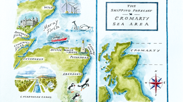 Illustration of the UK and area where Jane travelled