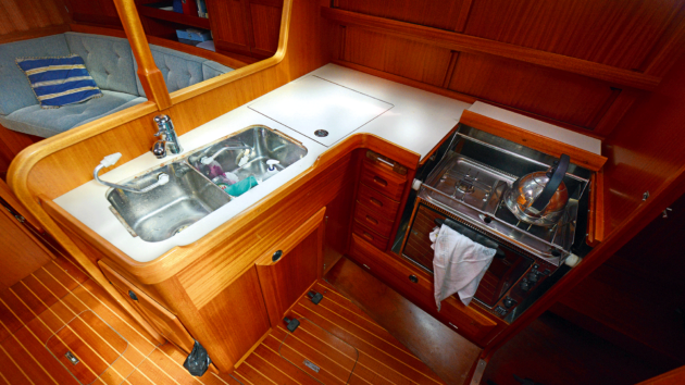 A solid, well designed galley with ample 
stowage