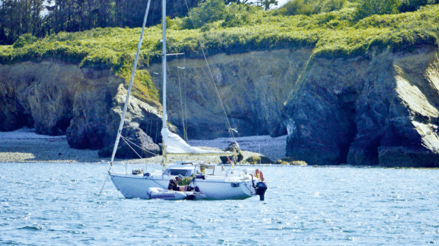 The Rade de Brest is a giant natural harbour with many good anchorages and some small towns with moorings or pontoons