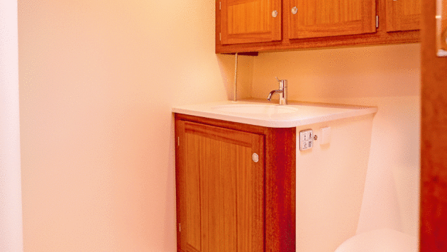 There are few 36-footers with a heads compartment this large