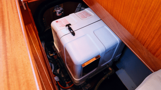 A diesel genset, hidden under the saloon to port, provides extra range for the electric drive 