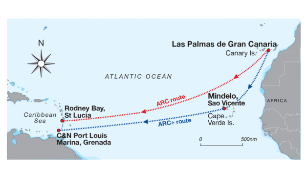 Map of the ARC route