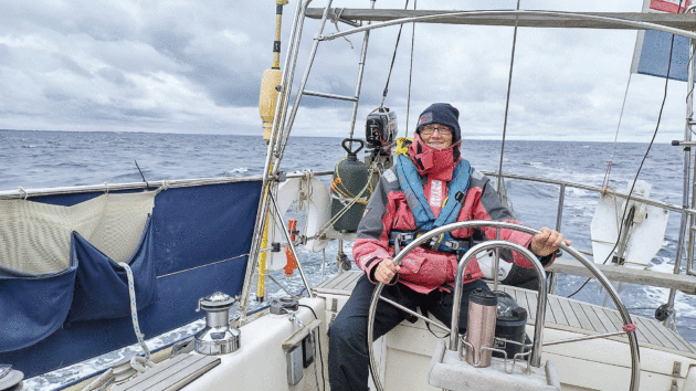 Jane enjoys a fast reach towards Spurn Head