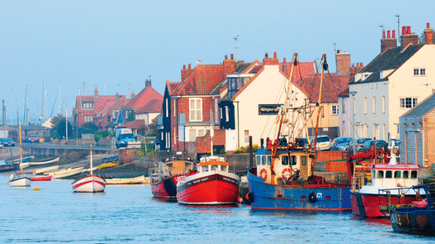 Boats moored at the Quayside, Wells-Next-The-Sea, Norfolk
