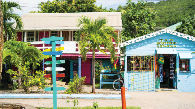 Colourful streets in Port Elizabeth, Bequia