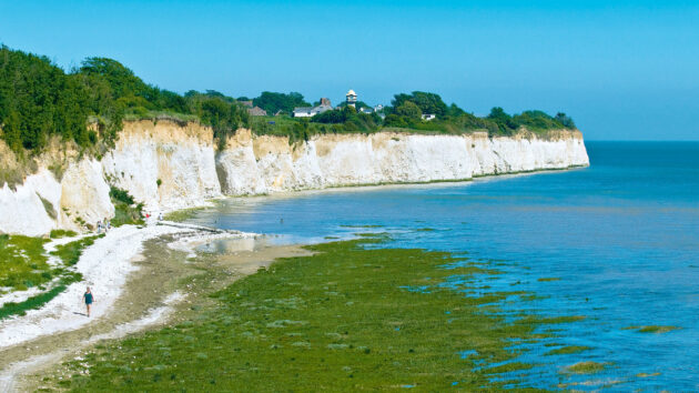 The channel that meanders across Pegwell Bay leads up the River Stour into Sandwich